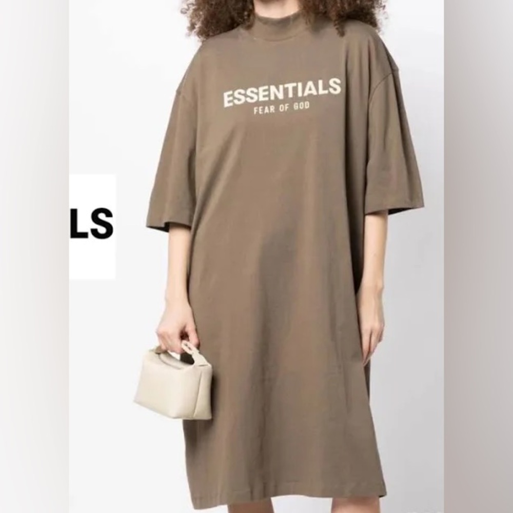Essentials Tan T-Shirt Midi Dress